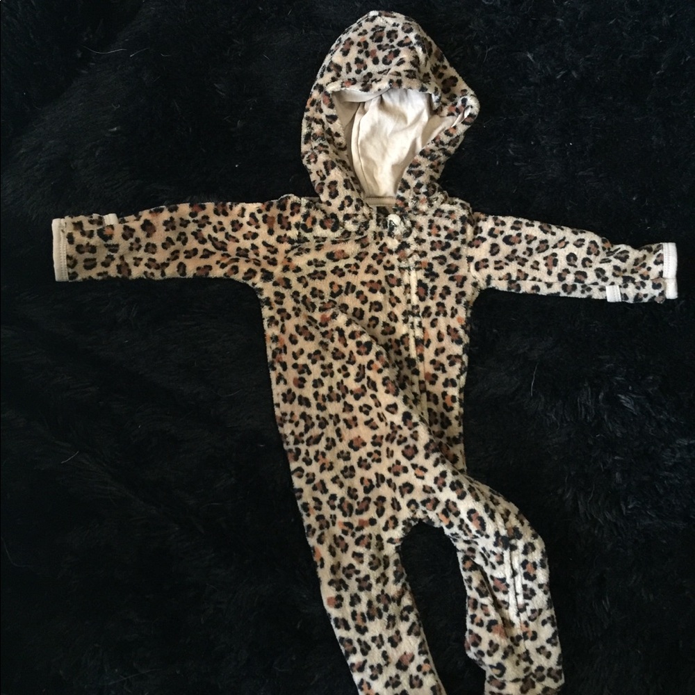 Footed Cheetah Print Bodysuit